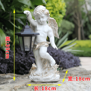All'aperto in fibra di vetro angelo bambino luce solare giardino ornamento stampi solari bella simulazione per la decorazione della casa - Product Image 5
