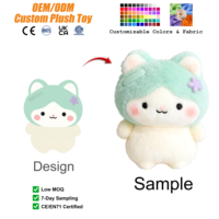 Peluche personnalisée en forme de chat, mascotte en peluche, animal en peluche sur mesure, coussin, porte-clés, peluches Kawaii toutes tailles