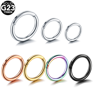 10 pcs/lot titane articulé Segment nez anneaux mamelon Clicker oreille Cartilage Tragus hélice lèvre Piercing pour unisexe bijoux 16G & 14G - Product Image 1