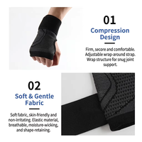 Attelle de compression tricotée réglable pour le poignet, support élastique pour la paume et le poignet, idéale pour la gym, le fitness et l'haltérophilie