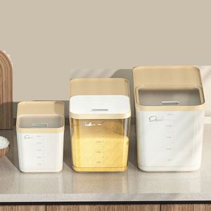 Boîte Distributrice de Riz en Plastique Transparent Grande Capacité avec Tasse à Mesurer, Conteneur Alimentaire Scellé pour Stockage de Grains, Emballée en Cartons - Product Image 3