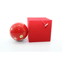 Boule de Noël en verre peinte personnalisée avec motif intérieur et extérieur en résine rouge incassable pour décorations suspendues