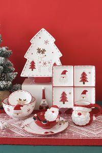 Juego de Vajilla de Cerámica Navideña: Estilo Dibujos Animados, Uso Doméstico, Tazas, Platos y Mantequilleras de Alto Valor, Venta <span class=keywords><strong>al</strong></span> Por Mayor - Product Image 5