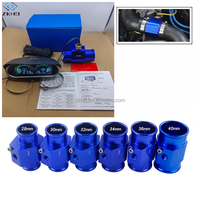 12V 24V Universal 2 in 1 LCD Pengukur Suhu Air Digital Mobil Voltmeter Motor Sensor 10mm Dengan Adaptor 34mm