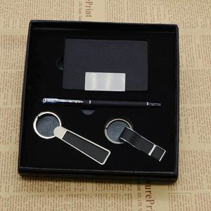 Top-Grade Business Corporate Gift Set Keychain Card <b>Holder</b> Metal Pen Office Conference Luxury Pu Hardcover Gift Box Set - Product Image 4