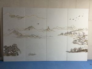 可定制聚氯乙烯墙板经典刺绣欧式卧室电视户外家居装饰别墅防火 - Product Image 3