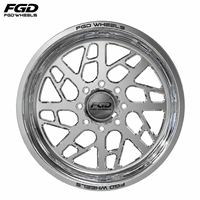 Jantes de camion FGD personnalisées concaves forgées 24x14 26x14 28x16 30x16 8x165.1 8x170 8x180 polies avec enjoliveurs flottants sur mesure