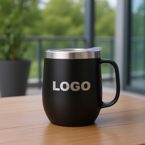 Hipdeer 12Oz Stainless Steel Tumbler With Handle And Lid <b>Double</b> <b>Wall</b> Vacuum Insulated Gift Cup For Business Occasions - Product Image 2