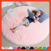 Tapis ronds modernes en polyester pelucheux, tapis circulaires shaggy avec dos antidérapant pour chambre et salon, vente en gros