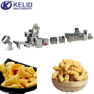 Farina di frumento estrusa automatica Snack fritti Bugles Pillow Stick Chips elaborazione della linea di produzione che fa macchina
