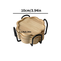 Sous-verre personnalisé en marbre et bois d'acacia, support minimaliste pour sous-verre en bois, uniquement pour sous-verre à café, forme de fleur en bois