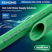 Tuyau d'eau froide en polypropylène PPR PN16 de 20 mm, 32 mm, 40 mm pour les systèmes d'eau des écoles et des hôpitaux
