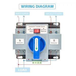 Mezeen CB Lớp Điện đôi tự động chuyển đổi công tắc AC 2 cực 63A chuyển đổi hướng dẫn sử dụng atse MTS