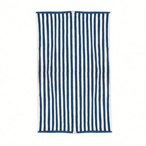 Serviette de plage d'été en coton de luxe moderne à rayures, personnalisable avec logo, très vendue, de haute qualité, pour la maison - Product Image 1
