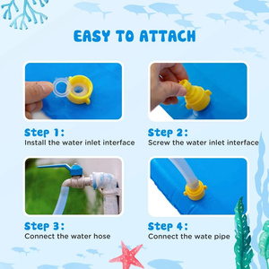 Splash Pad Aspersor Bebé Niño Piscina Al Aire Libre Juego de agua Patio trasero Splash Play Mat Juguetes de agua inflables - Product Image 3