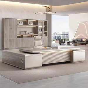 Escritorio de oficina de jefe de lujo Fabricación profesional Muebles de oficina Presidente CEO Gerente Empleado Mesa de computadora de oficina - Product Image 3