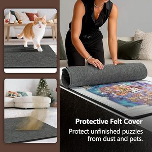 Tapis de puzzle pliable antidérapant et léger, durable et portable, en feutre, pour adultes, enfants et activités de loisirs en famille - Product Image 2