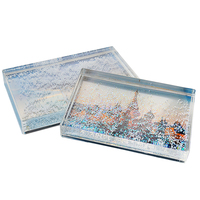 Cadres photo liquides en acrylique/plastique, mini cadre photo flottant avec paillettes, idéal pour un cadeau promotionnel