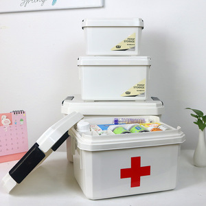 4.6L Logo personnalisé 2 niveaux Organisateur de rangement de médicaments ménagers Boîte de rangement de premiers soins en plastique - Product Image 5