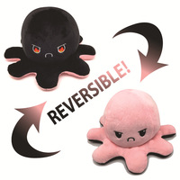Nouvelles peluches poulpes réversibles, style dessin animé marin de Noël, avec paillettes, douces et réversibles