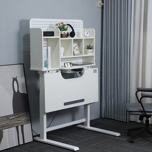 Escritorio de Estudio Eléctrico Ajustable en Altura para Niños NATE, con Superficie de Plástico y Estructura Metálica, Diseño Minimalista, Escritorio Escolar - Product Image 1