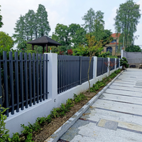 Barandilla Moderna de Aleación de Aluminio para Exteriores, Valla de Seguridad de 6 Pies de Altura, Muro de Contención para Patio de Villa, con Recubrimiento en Polvo y Modelado 3D