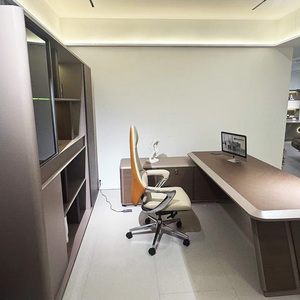 La Librería de Oficina Premium de Nuevo Diseño Cuenta con Tiras de Luz LED Integradas, Estantes Abiertos Espaciosos y Puertas de Gabinetes <span class=keywords><strong>Cerradas</strong></span> - Product Image 6