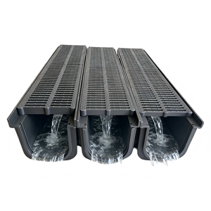 Modern Drainage Design High-Density Plastic U-Channel Drainage Trough 1000 x 300 x 300 mm Rapid Drainage System - Product Image 1
