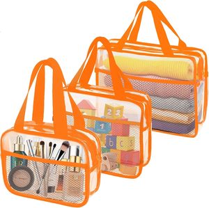 Pochette de voyage transparente en PVC et nylon, mignonne, pour maquillage, organiseur de rangement, trousse à cosmétiques zippée, pochette à monnaie de voyage - Product Image 3
