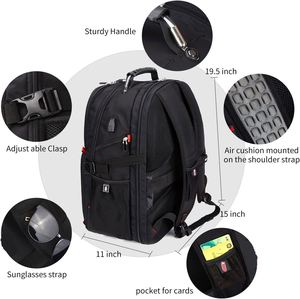 Sac à dos pour ordinateur portable OEM, imperméable, sac à dos professionnel, sac pour ordinateur, grande capacité, logo personnalisé pour les voyages et le bureau - Product Image 4