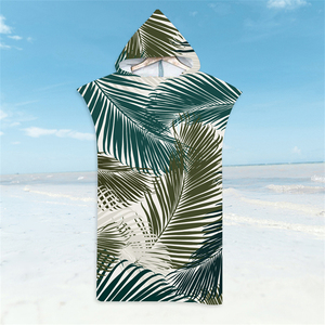 Avoir Stock Floral Motif Microfibre Surf Poncho Super Absorbant À Capuche Portable Serviette Robe pour Changer Voyage Serviette De Plage - Product Image 5
