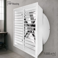 Ventilateur de ventilation en fibre de verre résistant à la corrosion, ventilateur FRP avec 6 pales en alliage et moteur BLDC pour bâtiments agricoles