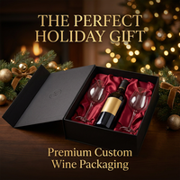 Caja de Regalo con Logotipo Personalizado al por Mayor, Caja de Embalaje Rígida Magnética para Botellas de Vino Negra con Inserto de Espuma EVA