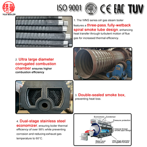 Chaudière à vapeur industrielle chinoise au gaz naturel, au GPL et au diesel pour blanchisserie - Product Image 3