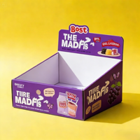 Boîte de présentation en carton pour magasin de détail, présentoir de comptoir en carton kraft personnalisé, présentoir de table en carton pour snacks