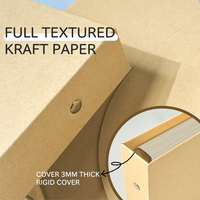 Cuaderno de Papel Kraft con Anillas, Personalizado, con Cubierta de Papel Kraft y Hojas Sueltas para Estudiantes
