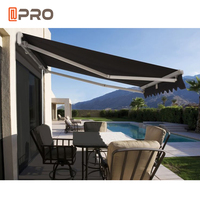 Auvent rétractable en aluminium imperméable pour pergola, restaurant, balcon, avec éclairage LED, PVC personnalisé