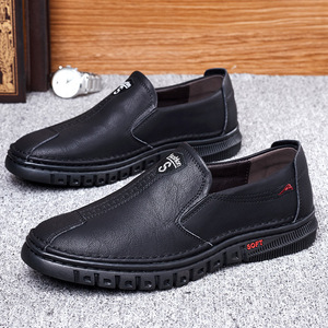 Men's <b>Height</b> <b>Increasing</b> Breathable Soft Sole Leather <b>Shoes</b> Casual Slip On Cowhide Business Low Heel 1-3cm Wenzhou Origin - Product Image 2