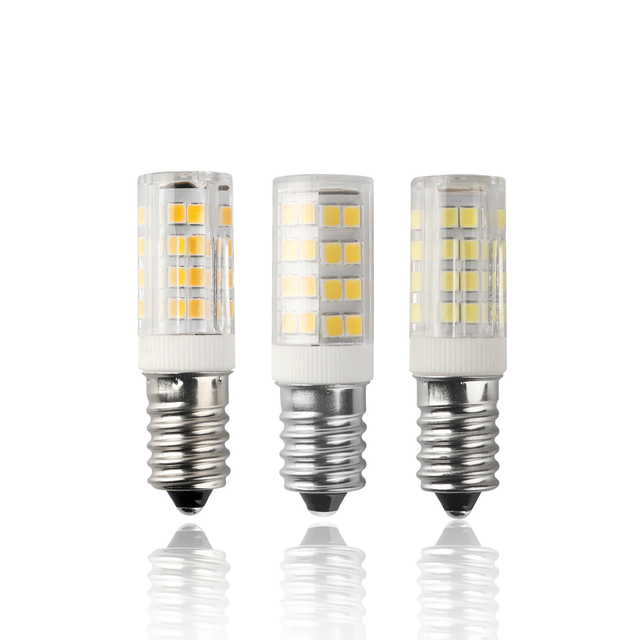 E12/E14 LED Refrigerator Bulbs Warm White Light Universal for Residential Oven Sewing Machine Bedside Range Hood Ceramic Body DC