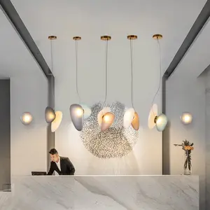 Lampu gantung LED langit-langit tunggal, lampu gantung dan liontin warna dekoratif restoran dalam ruangan minimalis modern 2024