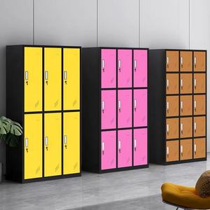 خزانة ملابس فولاذية متعددة الأبواب بتصميم عصري للمكاتب، متوفرة باللون الوردي، 4/6 أبواب، للتخزين، متوفرة بالجملة وبألوان مخصصة - Product Image 4