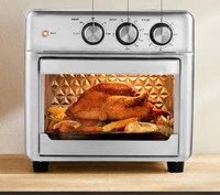 Four à air frit sans fumée OEM avec grille, combiné grille-pain, friteuse à air multifonction numérique, 15L, 1200W