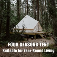Tente cloche en toile OEM Premium - Abri de glamping 100 % coton avec poteau central et passe-tuyau de poêle, conception toutes saisons pour le camping familial