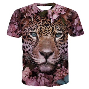 Men's Custom Logo Printed 3D <strong>Tshirt</strong> Cotton Knitted Sheep <strong>Tiger</strong> Animal <strong>Tshirts</strong> Playeras <strong>Tshirts</strong> with Unique Logo - Product Image 2