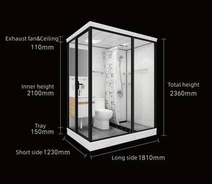 Dosettes de salle de bain préfabriquées pour hôtel Salle de <span class=keywords><strong>douche</strong></span> intégrée <span class=keywords><strong>Cabine</strong></span> de <span class=keywords><strong>douche</strong></span> complète Dosette de salle de bain intégrée - Product Image 5