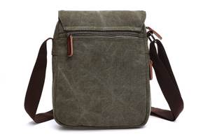 Bolsa de Hombro Personalizada al por Mayor, Bolsos de Mensajero de Lona Encerada Vegana a la Moda, Bolsa Cruzada de Mensajero para Hombre - Product Image 3