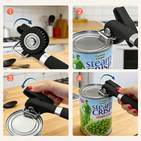 Ouvre-boîte manuel ergonomique en acier inoxydable Maisons, bord lisse, prise en main facile, coupe sûre et portable, gadget de cuisine