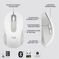 Ratón Inalámbrico M650 con Diseño Ergonómico, USB, para Diestros, Clic Silencioso, Tecnología de Sensor Láser, para PC/Mac/Laptop