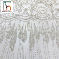 Tissu en dentelle française de haute qualité avec perles, maille et sequins, tissu de luxe perlé pour robes de soirée pour femmes