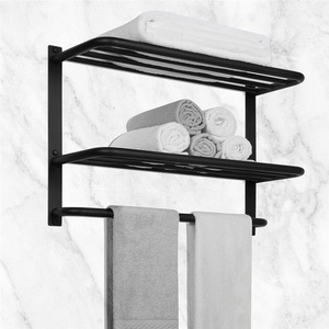 Modern Golden Iron Punch-Free Single <b>Pole</b> Wall-Mounted Hotel Bathroom Toilet <b>Hook</b> Towel Rack Bar Hanging Rod - Product Image 5